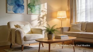 Comfortable hypnotherapy room in Tunbridge Wells providing a calming and welcoming environment